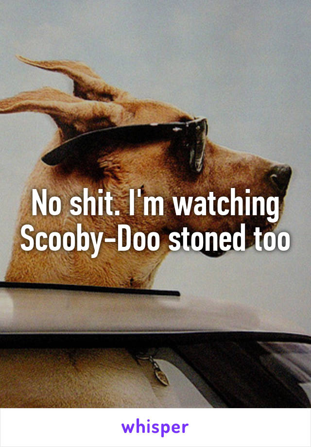 No shit. I'm watching Scooby-Doo stoned too