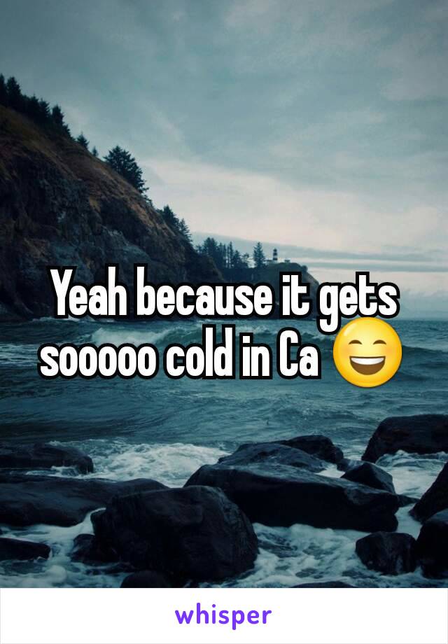 Yeah because it gets sooooo cold in Ca 😄