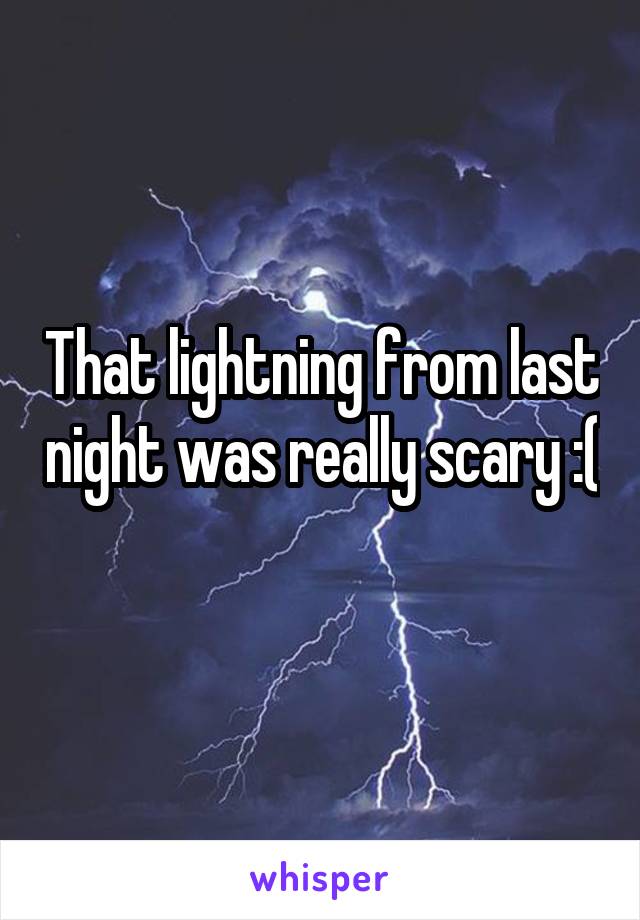 That lightning from last night was really scary :( 