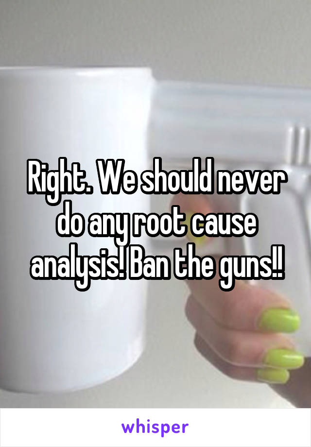 Right. We should never do any root cause analysis! Ban the guns!!