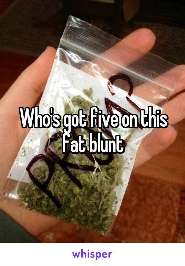 Who's got five on this fat blunt
