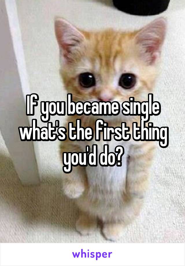 If you became single what's the first thing you'd do?