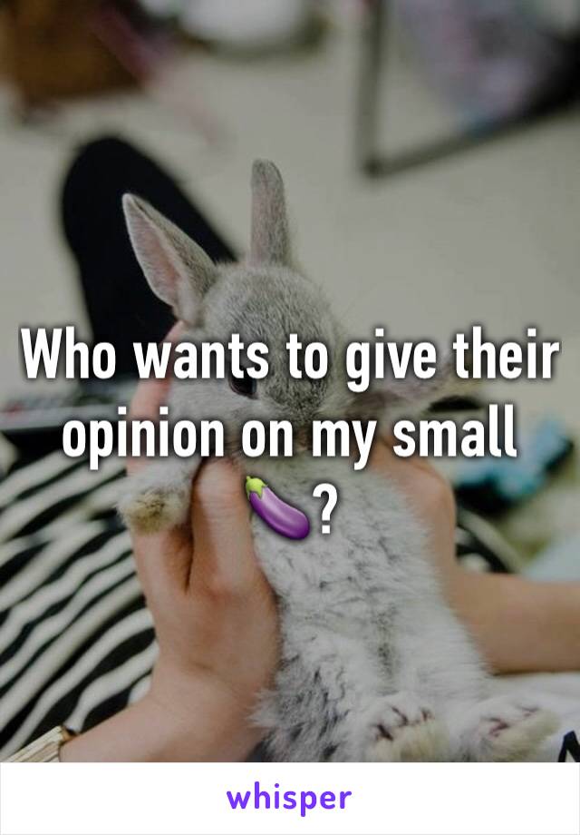Who wants to give their opinion on my small 🍆?