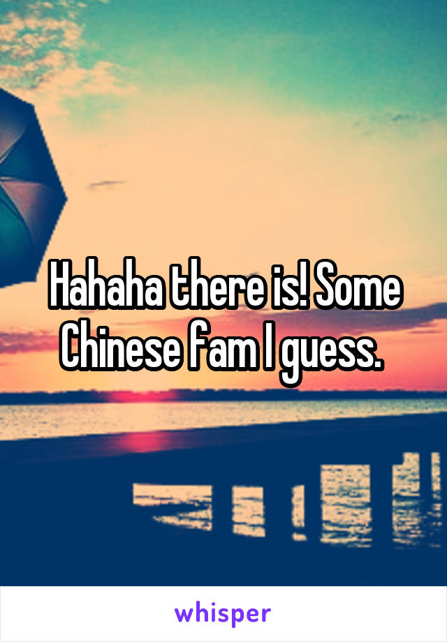 Hahaha there is! Some Chinese fam I guess. 
