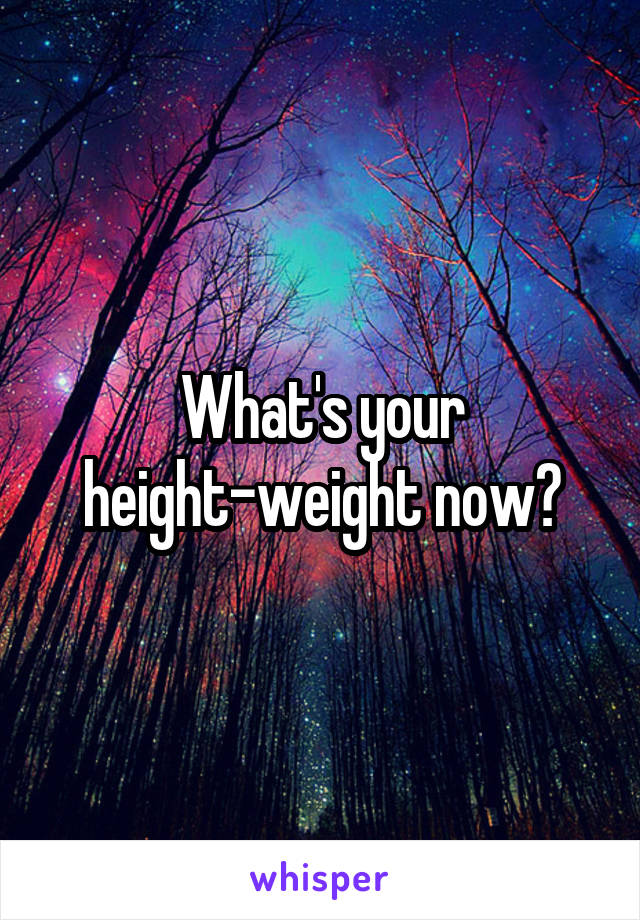 What's your height-weight now?