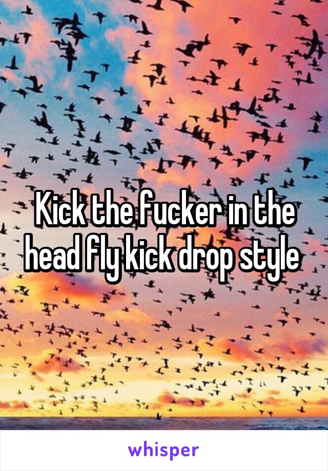 Kick the fucker in the head fly kick drop style 