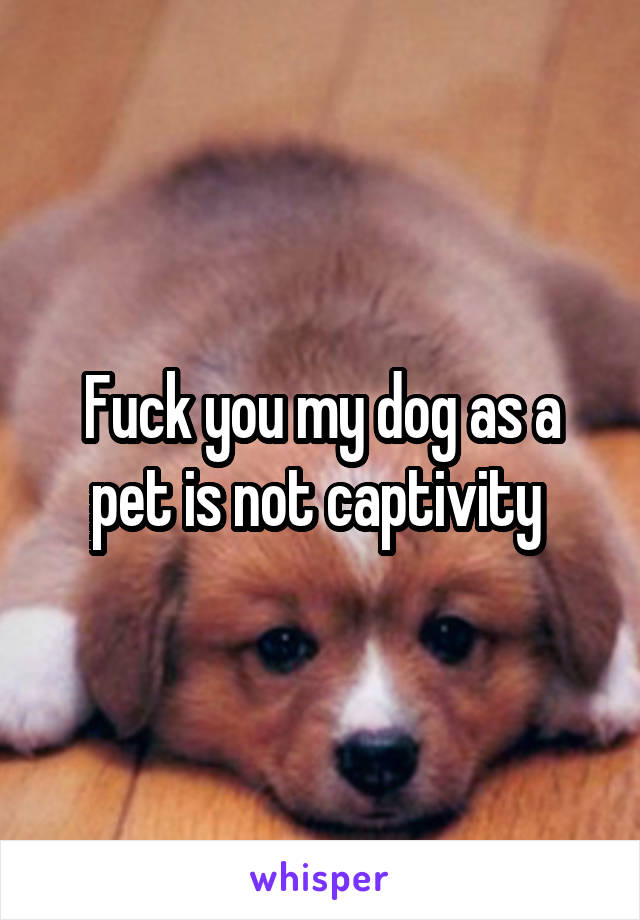Fuck you my dog as a pet is not captivity 