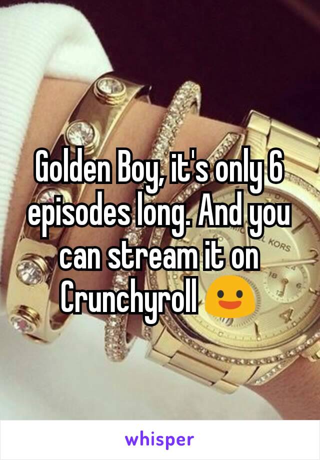 Golden Boy, it's only 6 episodes long. And you can stream it on Crunchyroll 😃