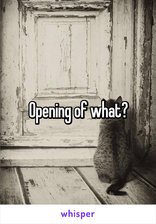 Opening of what?