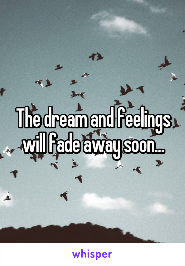 The dream and feelings will fade away soon...