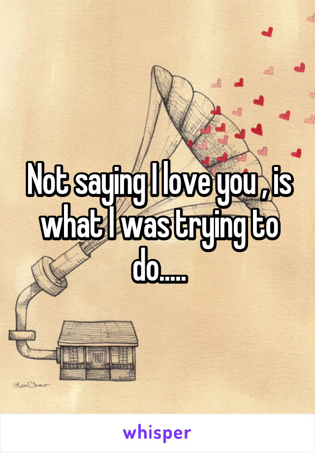 Not saying I love you , is what I was trying to do.....