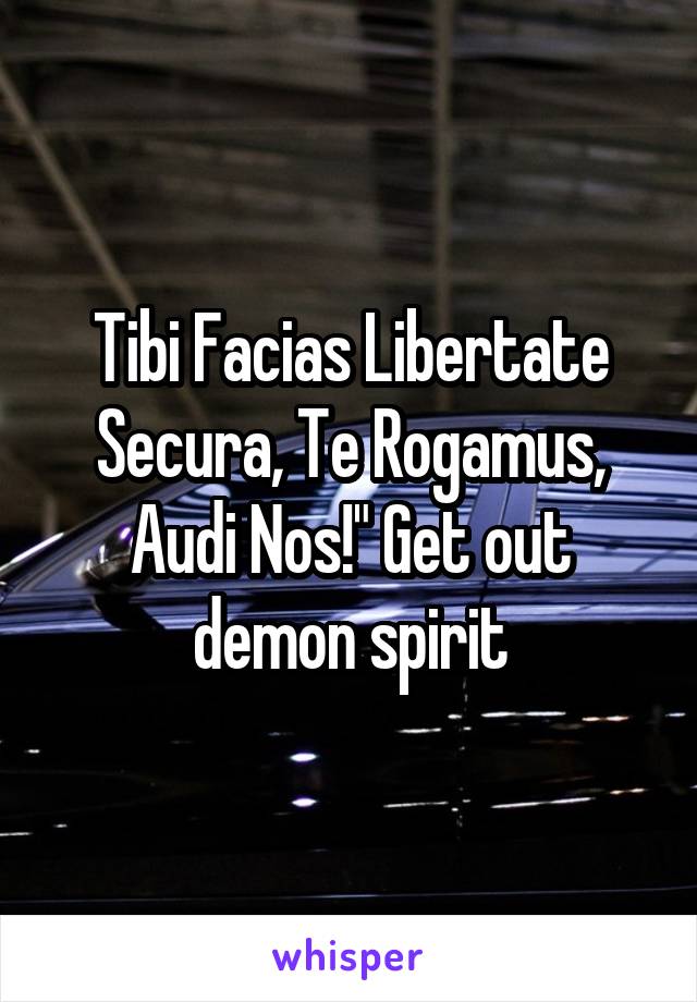Tibi Facias Libertate Secura, Te Rogamus, Audi Nos!" Get out demon spirit