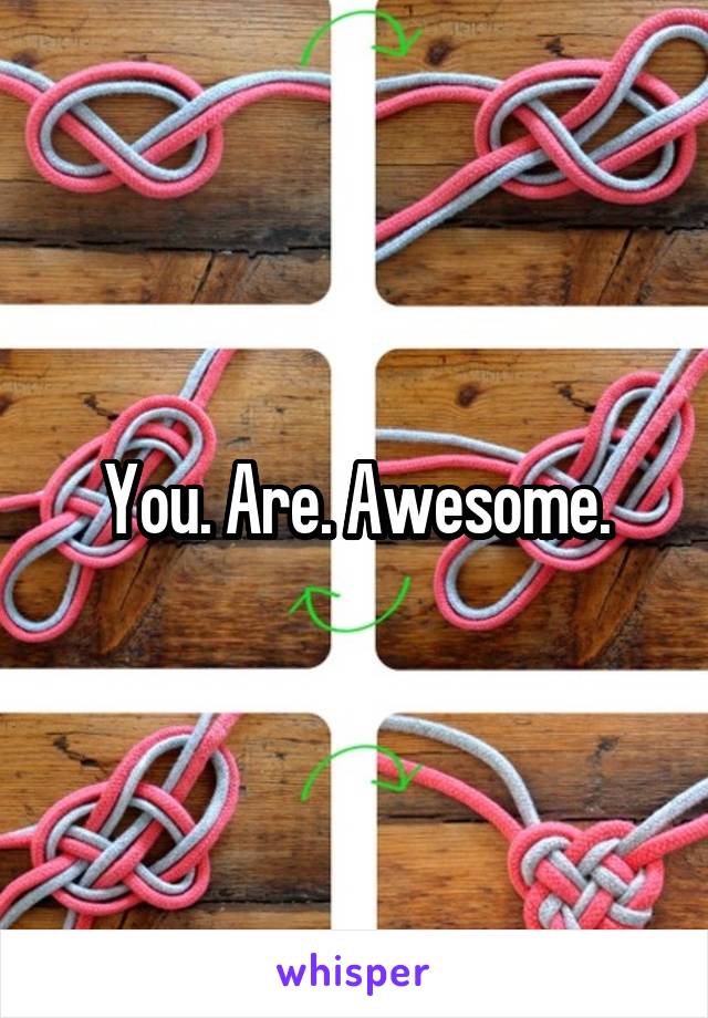 You. Are. Awesome.