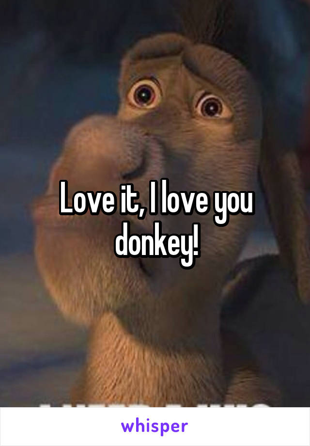 Love it, I love you donkey!