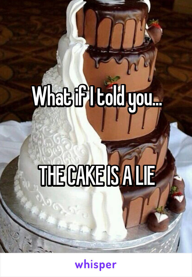 What if I told you...


THE CAKE IS A LIE