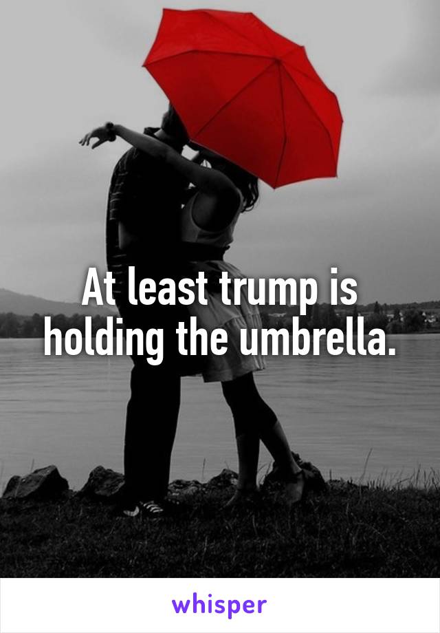 At least trump is holding the umbrella.