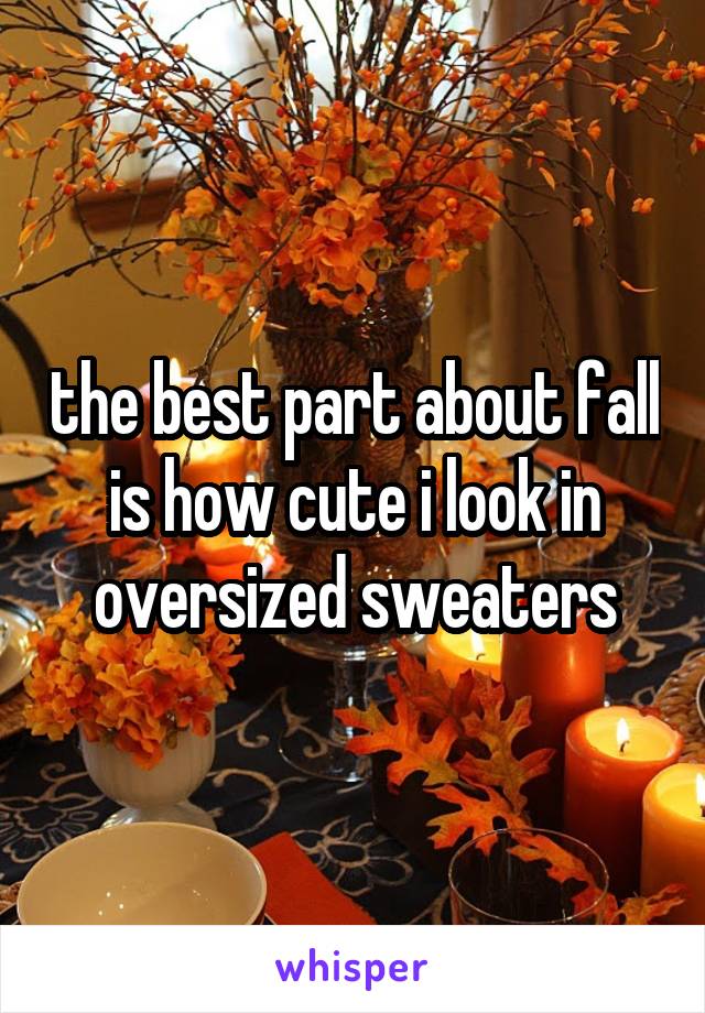 the best part about fall is how cute i look in oversized sweaters