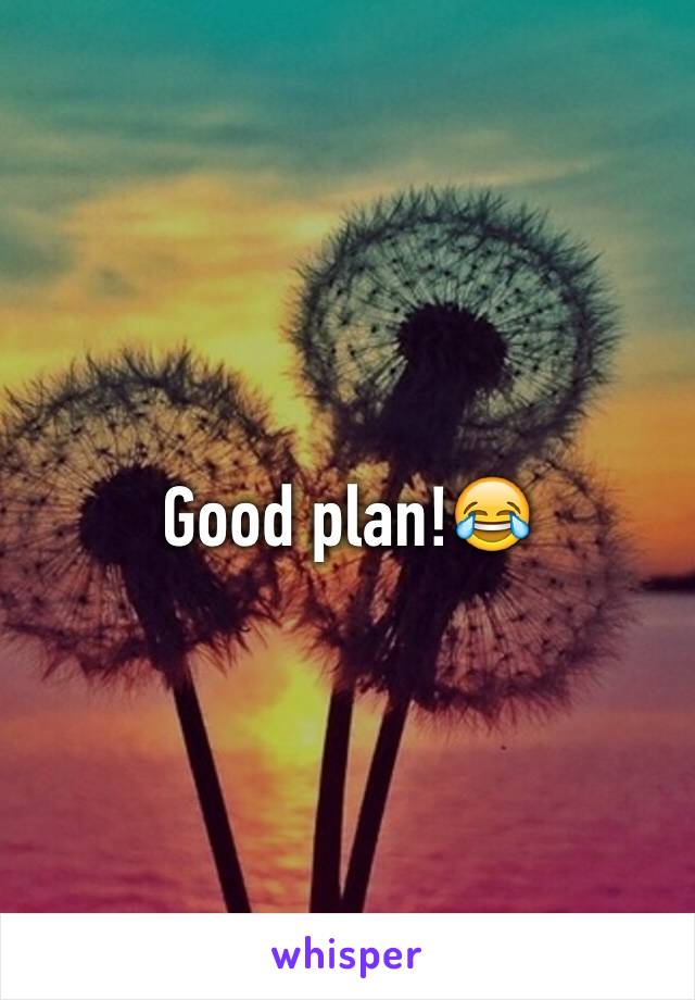 Good plan!😂