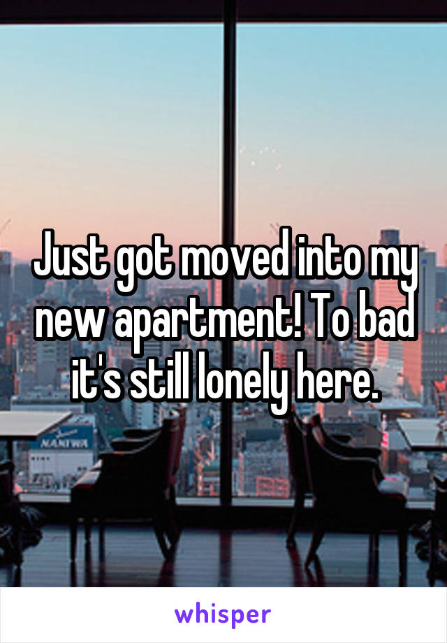 Just got moved into my new apartment! To bad it's still lonely here.