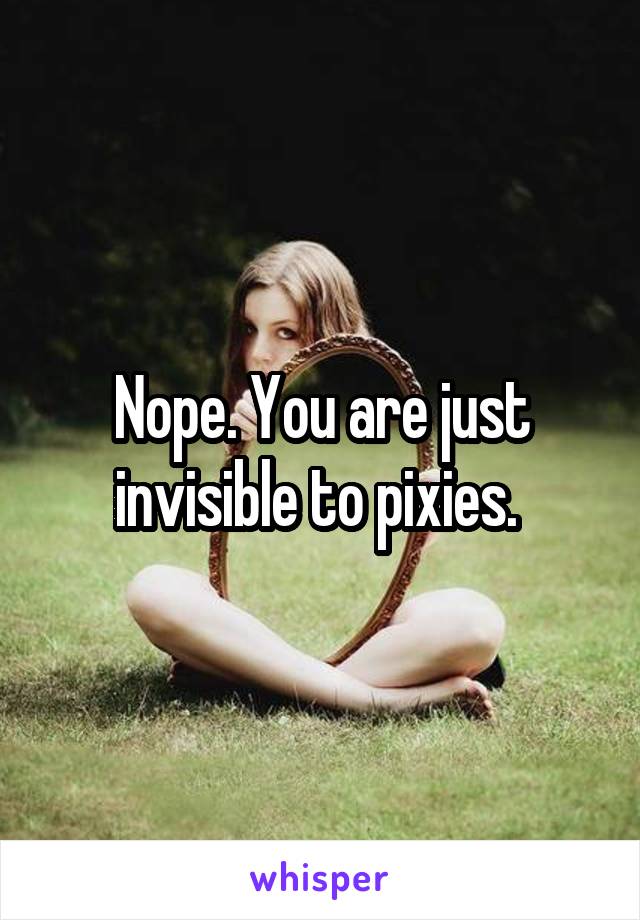 Nope. You are just invisible to pixies. 