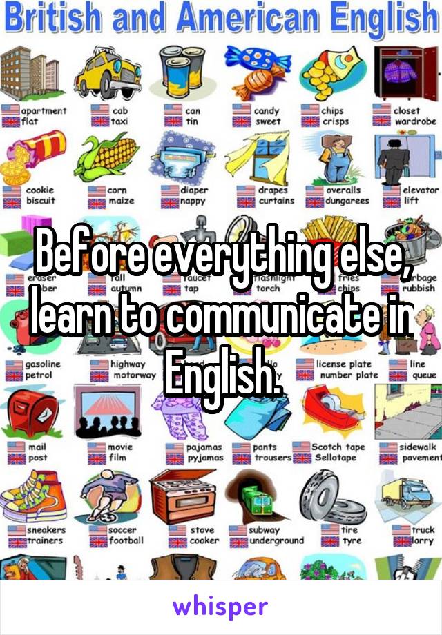 Before everything else, learn to communicate in English.