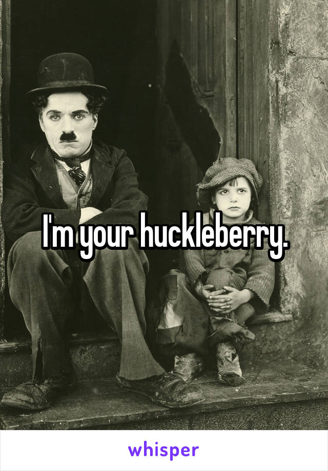 I'm your huckleberry.