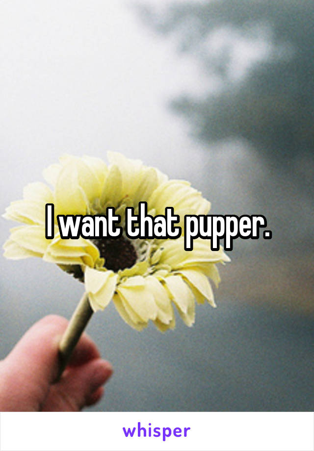 I want that pupper.