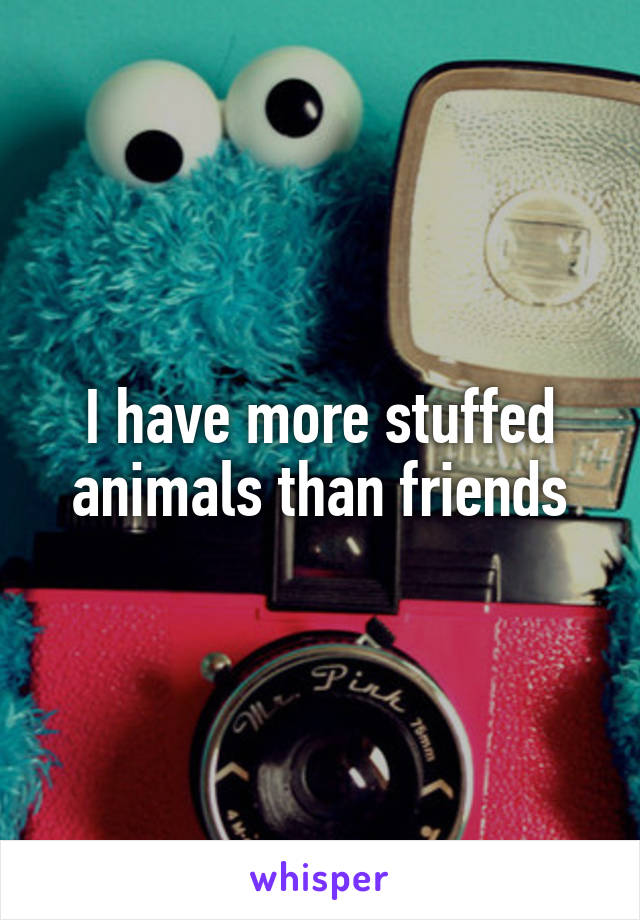 I have more stuffed animals than friends