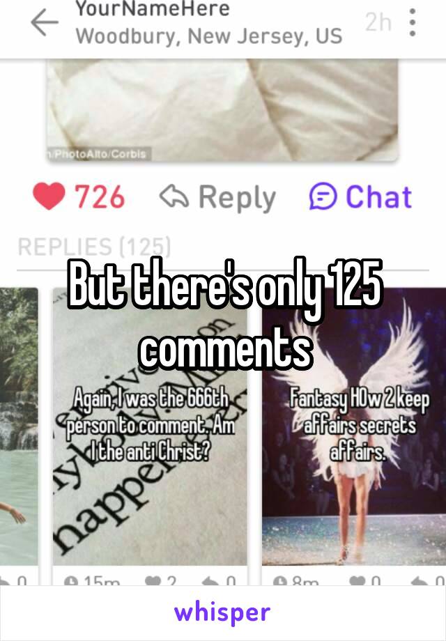 But there's only 125 comments