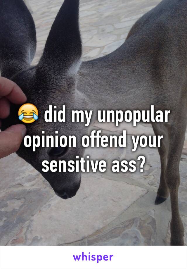 😂 did my unpopular opinion offend your sensitive ass?