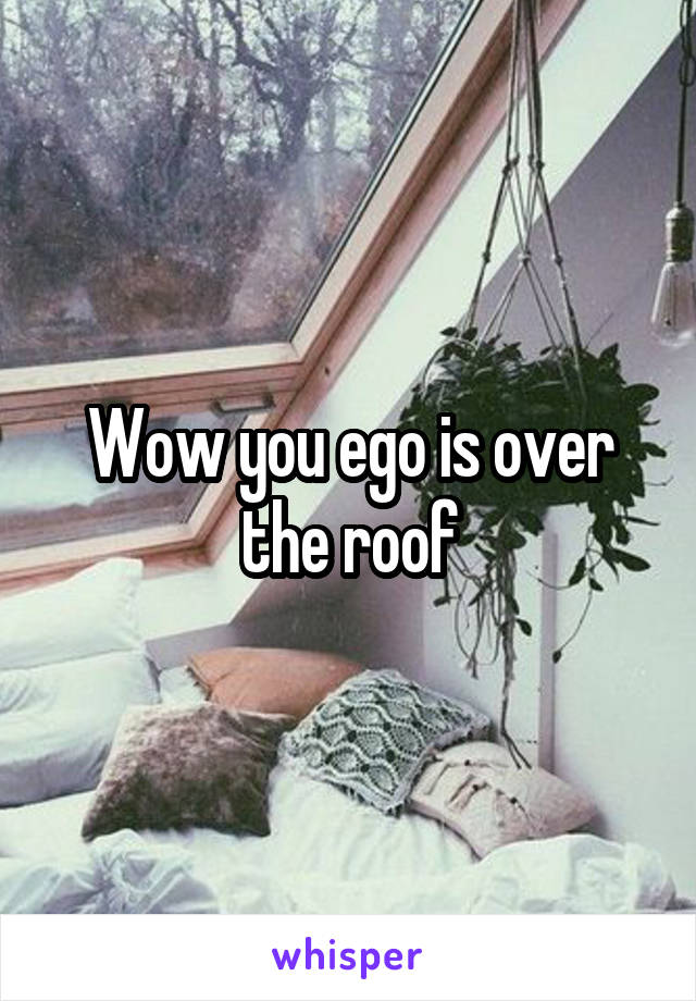 Wow you ego is over the roof