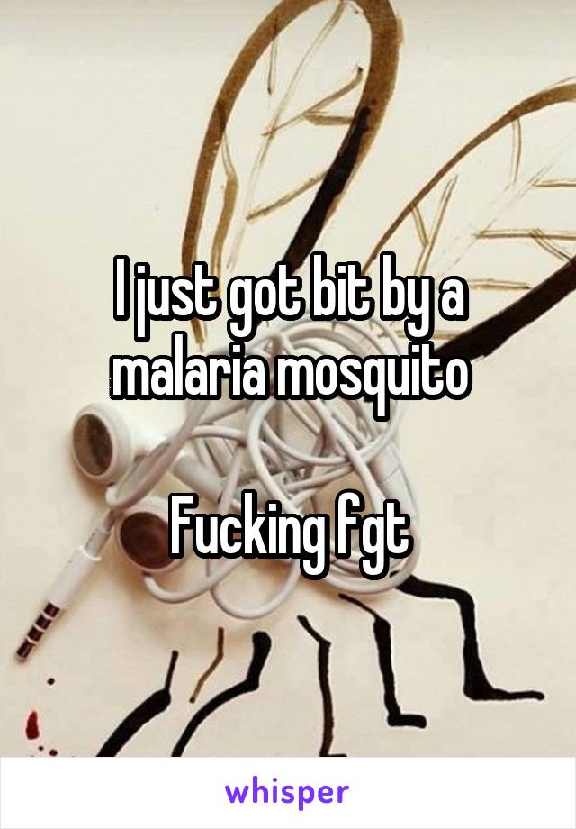 I just got bit by a malaria mosquito

Fucking fgt