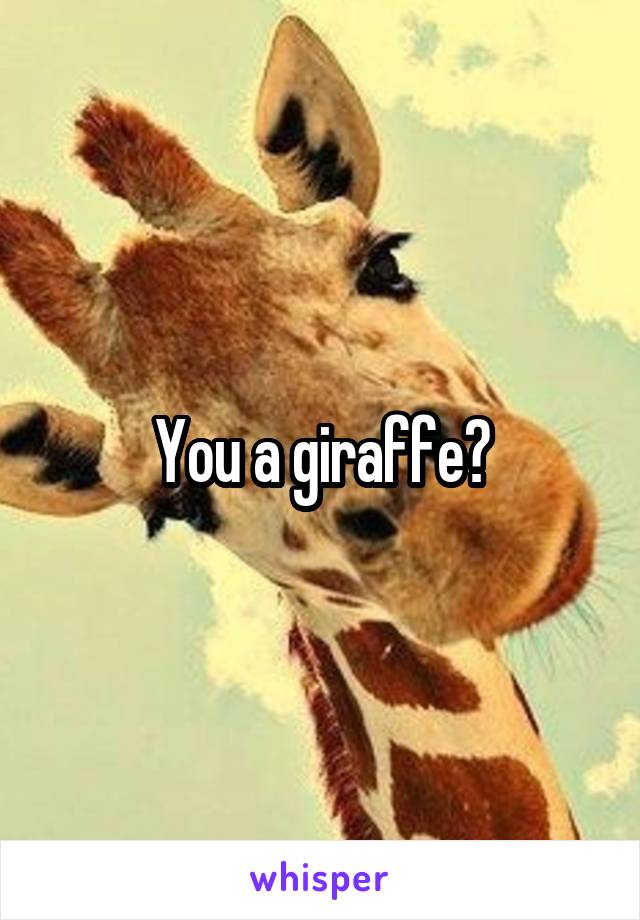 You a giraffe?