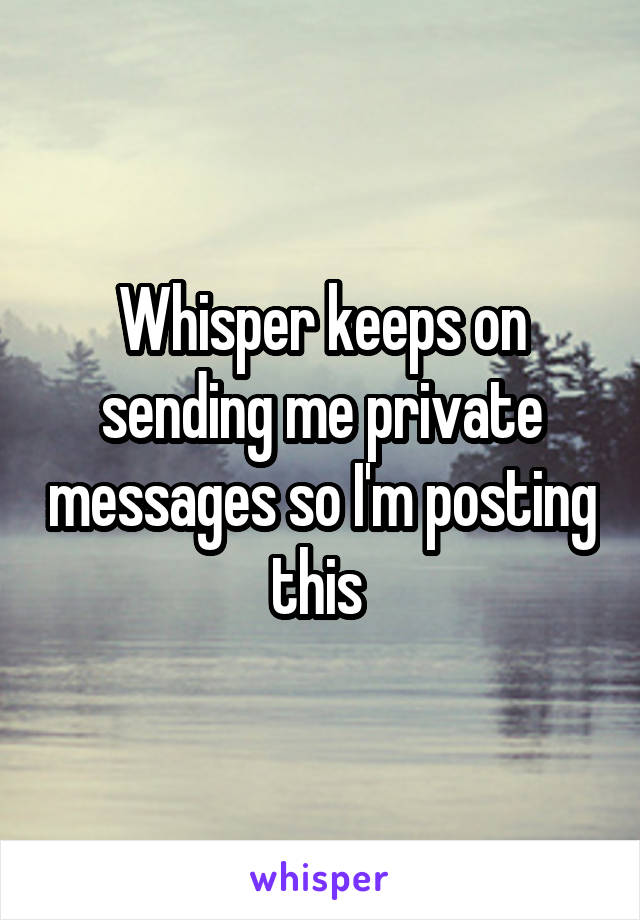 Whisper keeps on sending me private messages so I'm posting this 