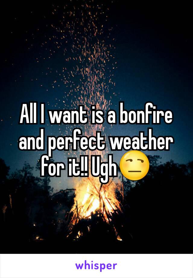 All I want is a bonfire and perfect weather for it!! Ugh😒