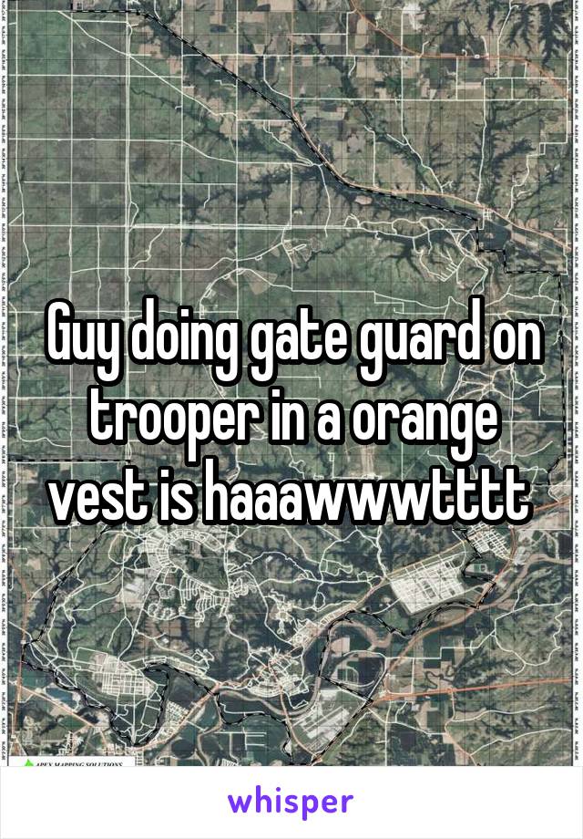 Guy doing gate guard on trooper in a orange vest is haaawwwtttt 