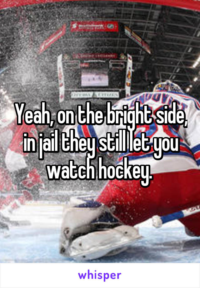 Yeah, on the bright side, in jail they still let you watch hockey. 