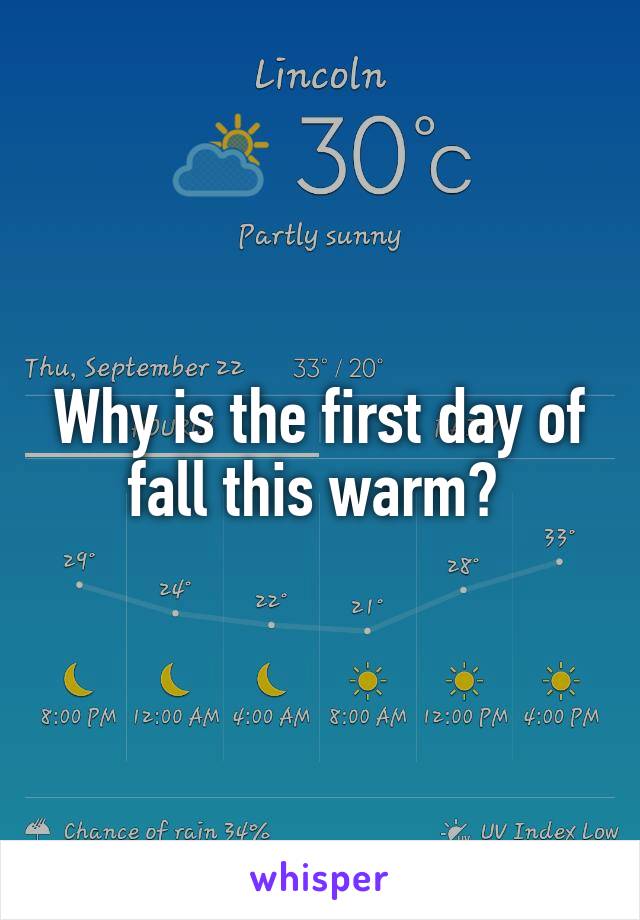 Why is the first day of fall this warm? 