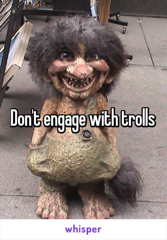 Don't engage with trolls 