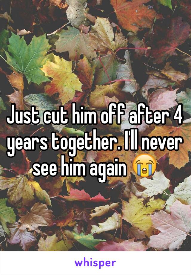 Just cut him off after 4 years together. I'll never see him again 😭