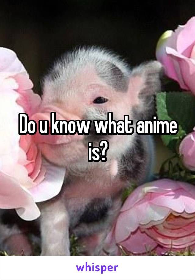 Do u know what anime is?
