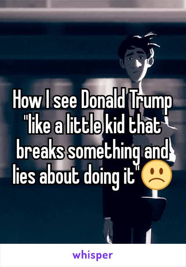 How I see Donald Trump "like a little kid that breaks something and lies about doing it"🙁