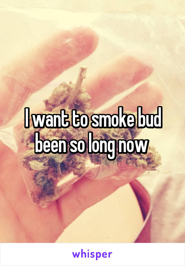 I want to smoke bud been so long now 