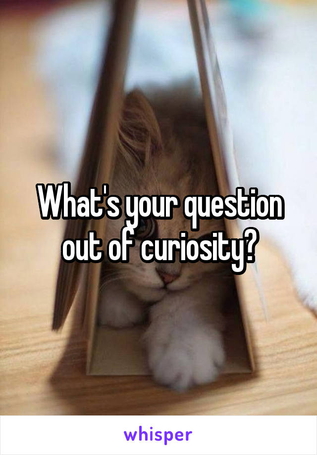 What's your question out of curiosity?