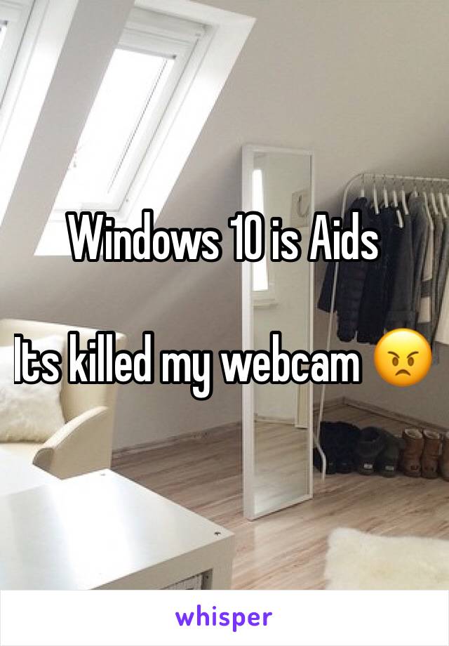 Windows 10 is Aids

Its killed my webcam 😠