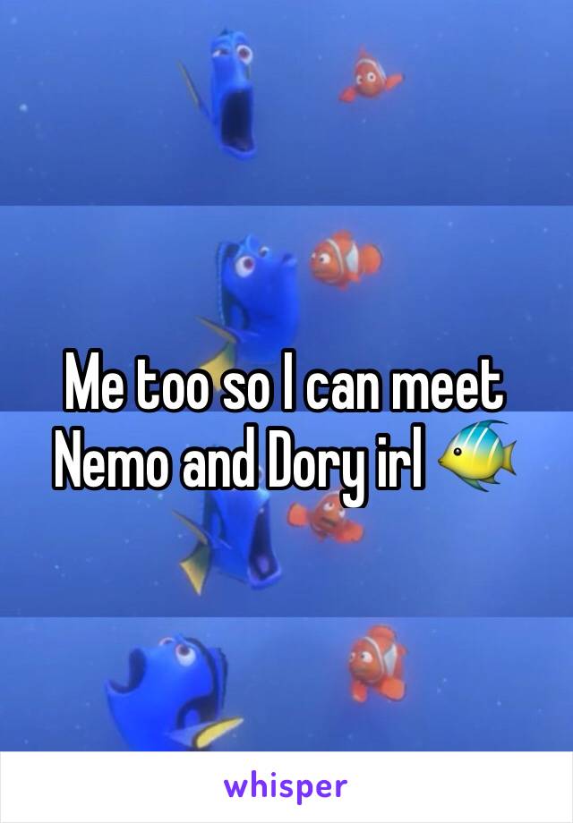Me too so I can meet Nemo and Dory irl 🐠