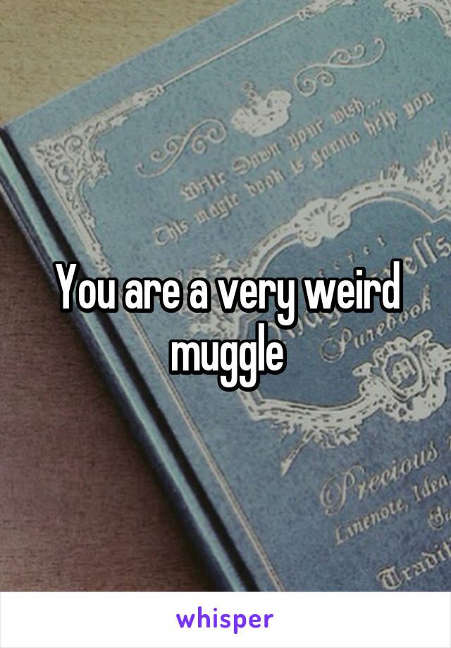 You are a very weird muggle