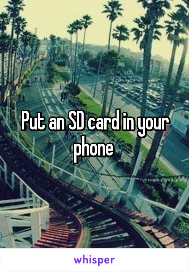 Put an SD card in your phone 