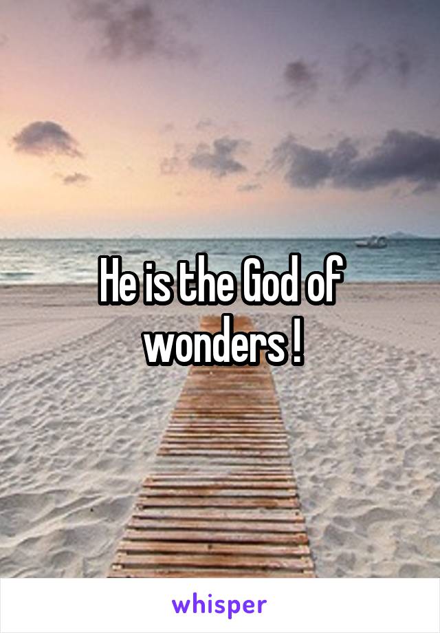 He is the God of wonders !