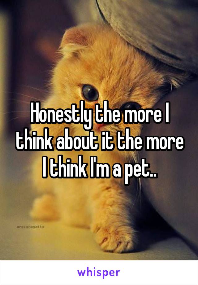 Honestly the more I think about it the more I think I'm a pet..